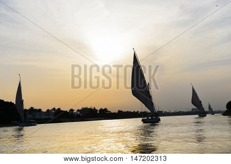 Cairo, Egypt  - Traditional boats named 