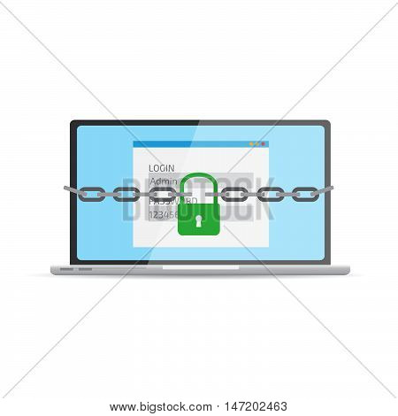 Protection Against Hacker Concept. Vector Illustration