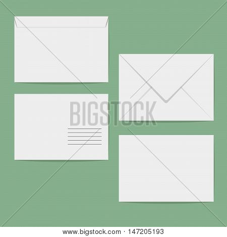 Vector envelope. White closed envelope isolated on a background.