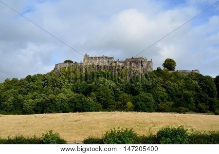 Great views of Stirling Castle upon Castle Hill in Scotland.