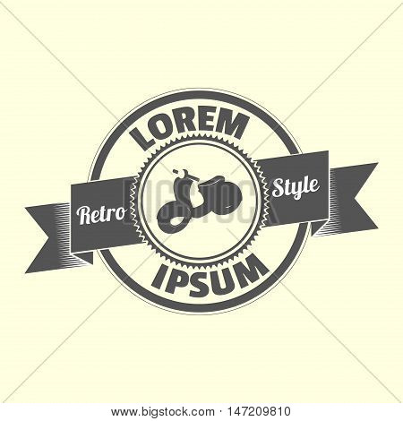 Vintage Scooter Bage - vector illustration. Your inscription on a stamp