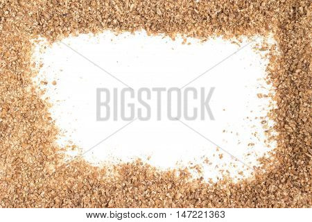 Ground Wheat Frame isolated in white background. Trigo para quibe. Kibbeh