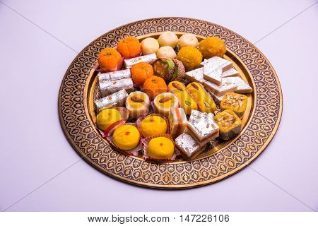 Indian festival Sweet Food or mithai on White Background