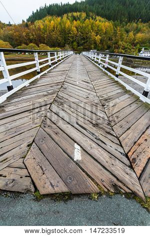 Wooden structure Penmaenpool toll bridge over the River Mawddach near Dolgellau Wales United Kingdom