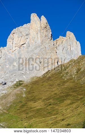 Aiguilles du Ansabere in Lescun Cirque. Aspe Valley, Pyrenees, France.