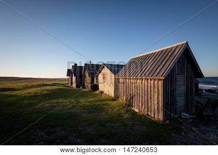 At Faro an island at Gotland Sweden there is a very old small village of fishermens cabins. This is called Helgumannen.