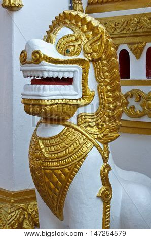 Statue Of A Lion In Wat Phra That Phanom Phra That Phanom