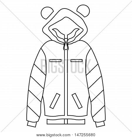 Woman hoodie icon in outline style isolated on white background vector illustration