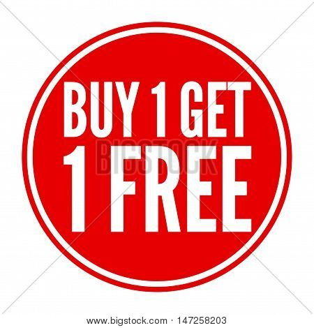 Buy one get one free, promotional sale label