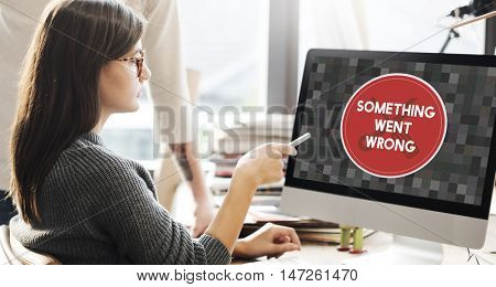 Error Something Went Wrong Under Construction Concept