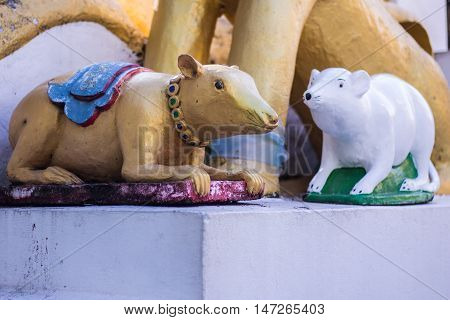 rat statue thai in temple , religion