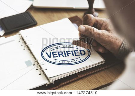 Verified Certified Affirm Authorised Approve Concept