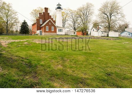 Port Sanilac Lighthouse, built in 1886, Lake Huron, Michigan, USA