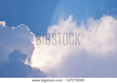 abstract natural soft clouds pattern and sun shine ray (vintage background)