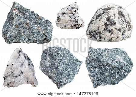 Collection From Specimens Of Diorite Rock
