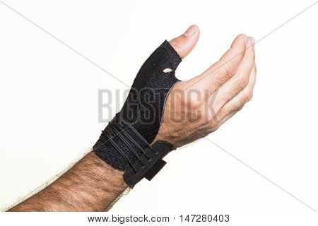 Bandage For The Thumb On A Man's Hand - Isolate