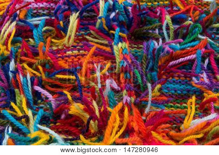 striped colorful wool texture handmade patten closeup macro blue red green yellow pink purple orange