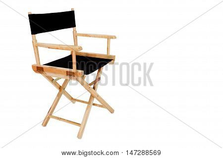 wooden director chair isolated on white background