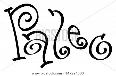 Isolated Paleo Food Alternative Allergen Lettering Handwritten