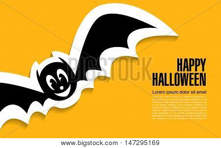 Happy Halloween. Halloween greeting card. Flying bat