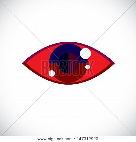 Art modern illustration of human eye part of personality face symbolic graphic element can be used in design. Have your personal view at situation.