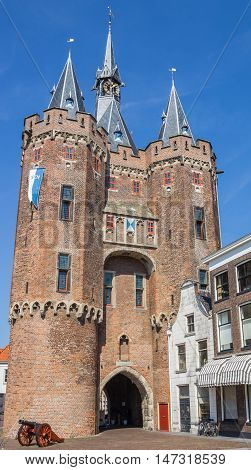 Old City Gate Sassenpoort And Cannon In Zwolle