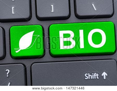 Closeup Of Bio Button On Computer Keyboard