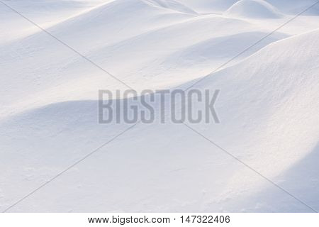Winter beautiful white snowdrift close-up. Winter background.