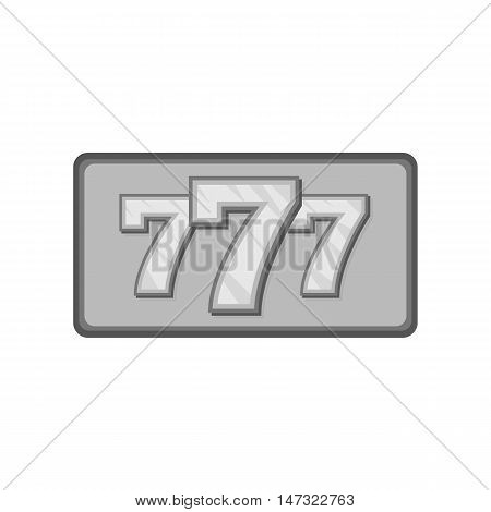 Triple lucky sevens icon in black monochrome style on a white background vector illustration