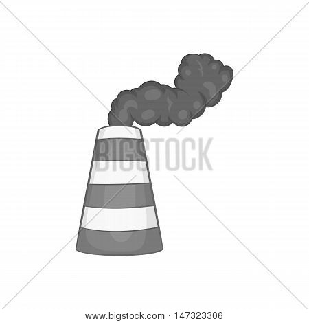 Industrial smoke from chimney icon in black monochrome style on a white background vector illustration