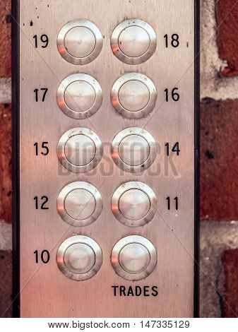 Entry phone keypad next to the doors to private property in London