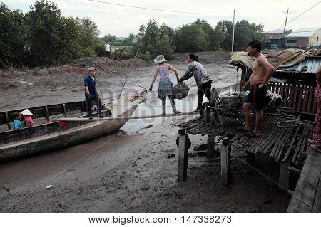 Transport Charcoal, Ca Mau, Viet Nam