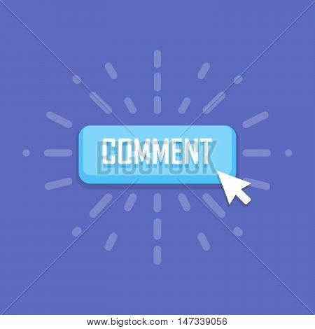 Comment button template. Vector design. Business banner with symbol icon.