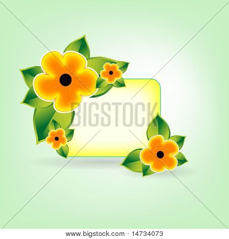 Vektor banner med gule blomster