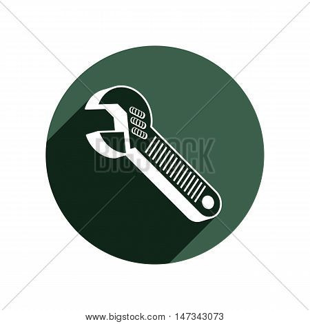 Adjustable wrench isolated on white repair tool 3d vector icon. Manufacture theme design element detailed illustration of work instrument.