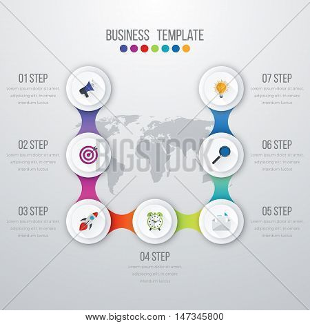 Vector illustration infographics seven options. Stock vector