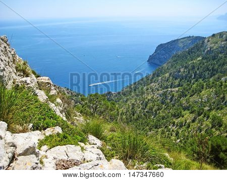 Coll Baix, Majorca - View From Above Of Peninsula Victoria