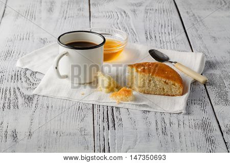 Semolina Cake On A Cutting Board. Mannik