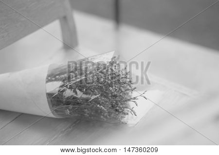 flowers bouquet arrange for pre wedding photographyblack and white effect