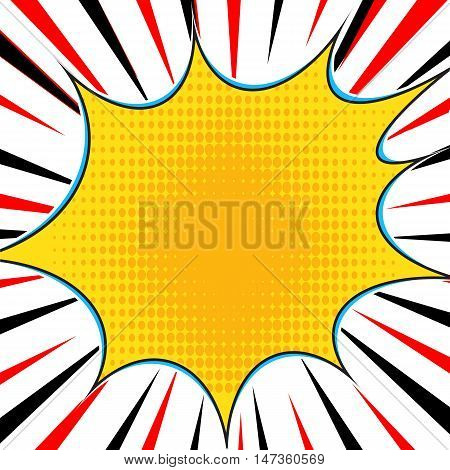 Comic book explosion superhero pop art style radial lines background. Manga or anime speed frame.