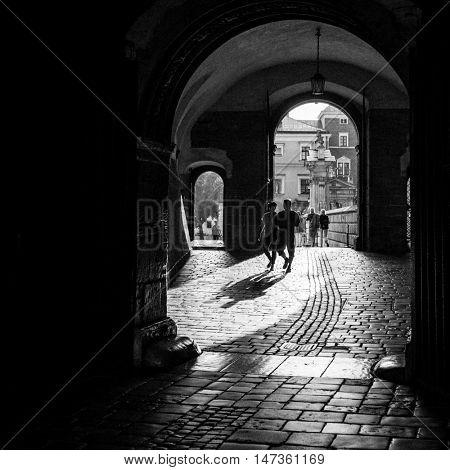 KRAKOW, POLAND - SEP 7, 2016: On-site Wawel Royal Castle, residency built at the behest of King Casimir III the Great, reigned 1333-1370. The most historically and culturally important site in Poland.