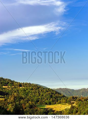 Colorful Sunset Over The Hills In Alsace