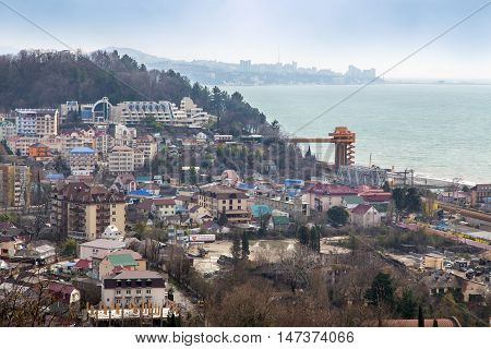 Sochi, Russia - February 12, 2016: Dagomys is a microdistrict of Sochi, Russia, known for its resorts, vacation spots and tea plantations.