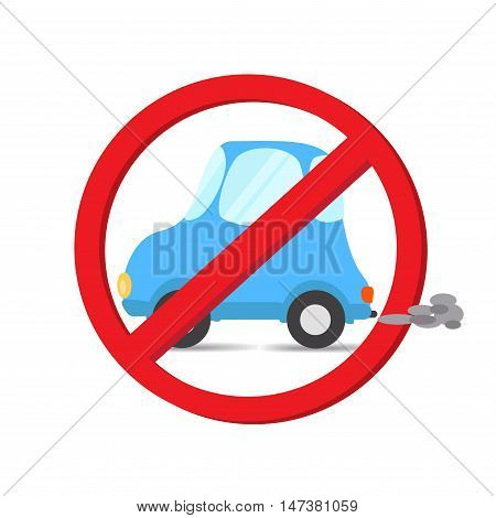 World Carfree Day. 22 September. No car sign. Icon.