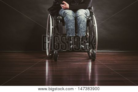 Legs Of Disabled Person.