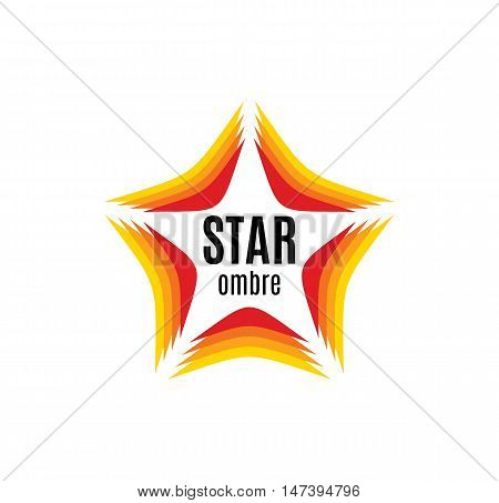 Isolated abstract orange color star contour logo on the white background. Rating and quality decorative element. Celebrities sign. Famous people symbol. Fame icon. Award image.Vector illustration