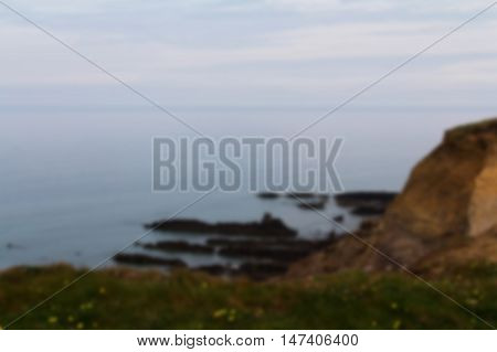 View From The Coastal Path Between Widemouth Bay And Bude Out Of Focus.