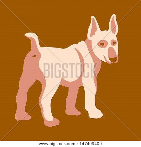 bull terrier dog vector illustration style Flat