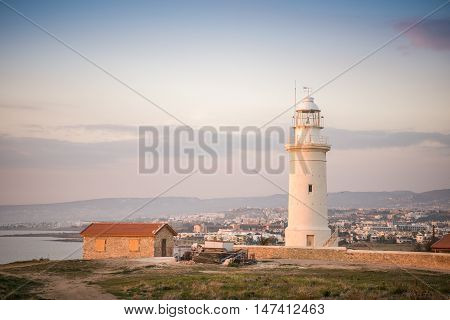 Lighthouse In Historic Paphos, Cyprus