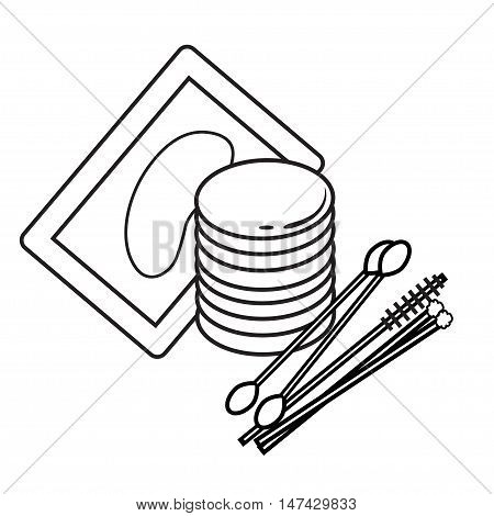 hygiene icons. eyelash Vector Picture lash extentions signs. eye patches. cotton buds